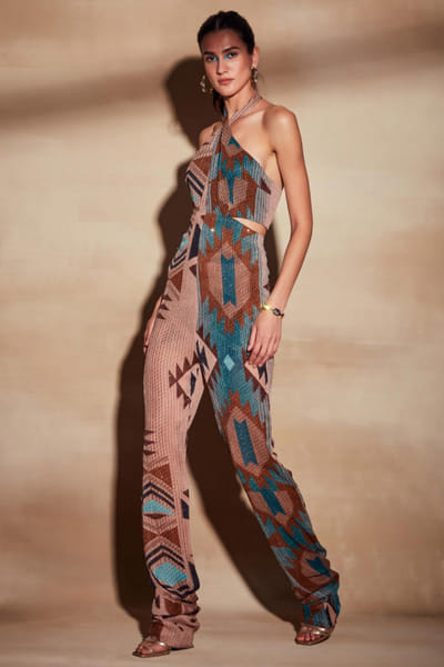 Nikita Mhaisalkar Multicolour embellished jumpsuit NIMMARLFW6