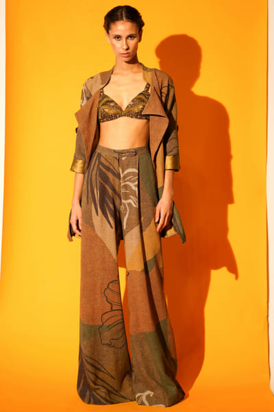 Nikita Mhaisalkar Green embroidered bralette and pants set NIMNOV2206