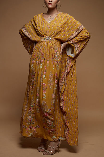 Mustard printed kaftan