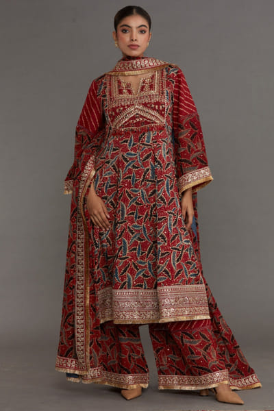 Nitya Bajaj Multicolour ajrakh print kurta set NITYMAY26D145014