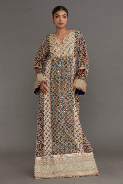Nitya Bajaj Multicolour ajrakh print kaftan NITYMAY26D145015