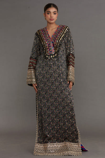 Nitya Bajaj Multicoloured ajrakh printed kaftan NITYMAY26D145017