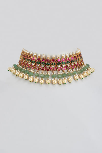 Karisa Multicolour kundan embellished choker necklace KARIAPR26D143357