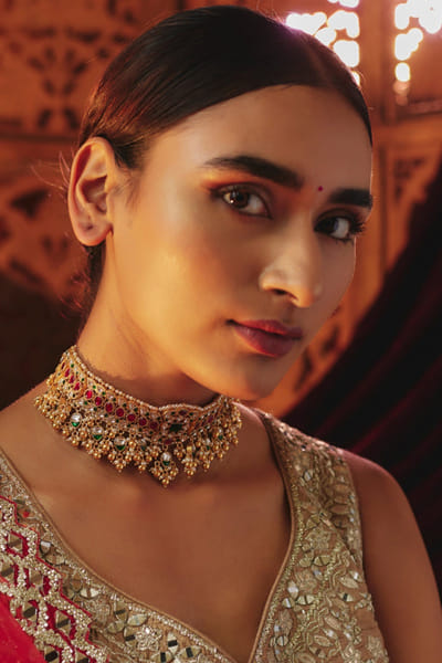 Karisa Multicolor kundan embellished choker KARIAPR26D143359