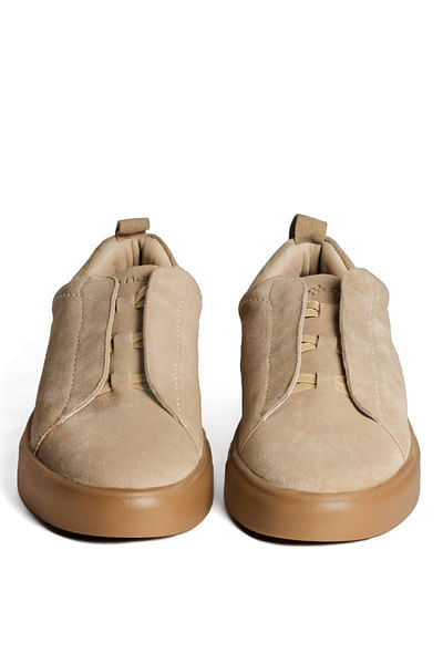 Off-white suede sneakers