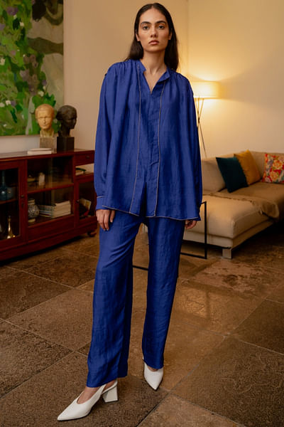 Ink blue boxy shirt