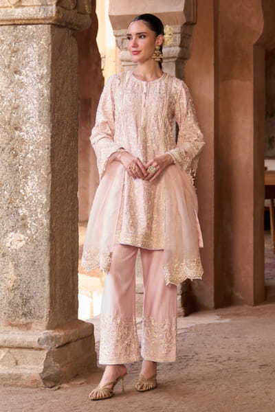 Sheetal Batra Pink Parsi gara embroidered kurta set SHEEMAY26D144658