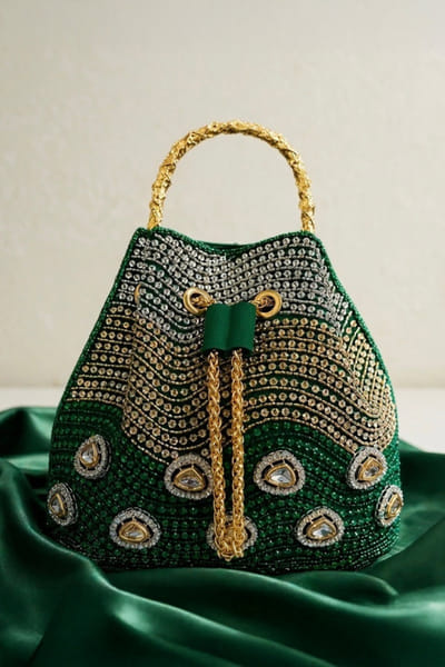 Be Chic Green polki bucket bag BECHJUL26D150888