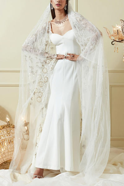 White embellished bridal gown
