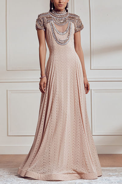 Blush embellished gown