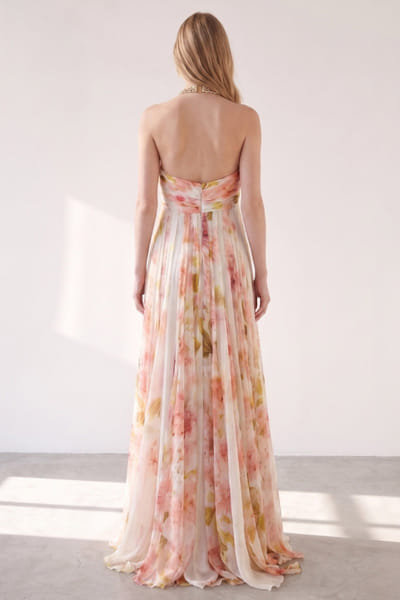 Nikita Mhaisalkar White and pink floral printed maxi-dress NIKIJUN26D148098