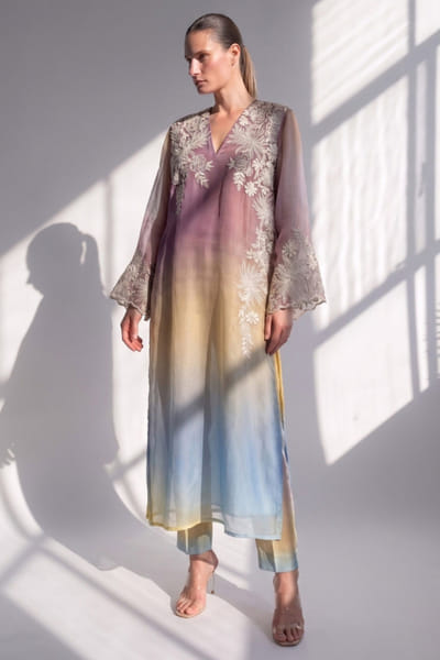 Nikita Mhaisalkar Purple hand embroidered kurta set NIKIJUN26D148103