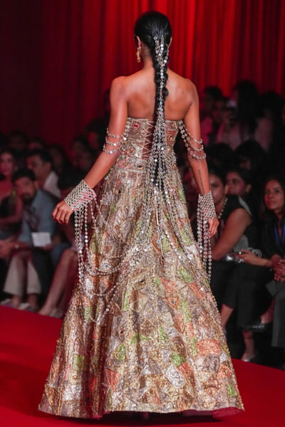 Gold mirror embellished hair accessory