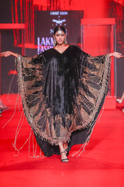 Itrh Black mirror embellished kaftan set ITRDEC25D133993