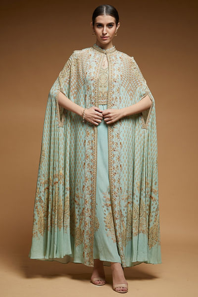 Tiffany rhinestone embroidered cape set