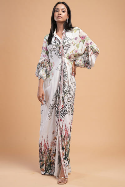 Nirraamyaa Ivory printed kaftan NIRAPR25D622174