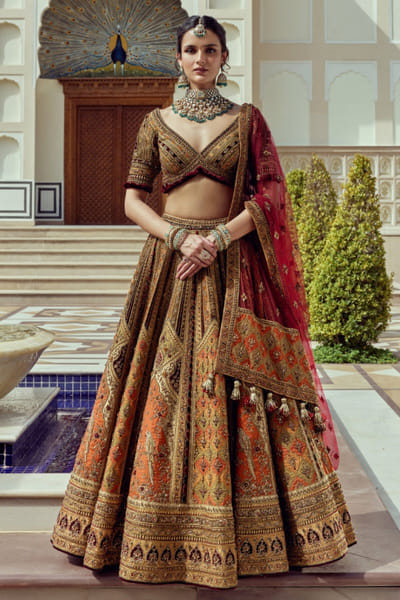 Roqa Multicolour hand embroidered lehenga set ROQAJUL26D150669