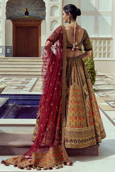 Roqa Multicolour hand embroidered lehenga set ROQAJUL26D150669