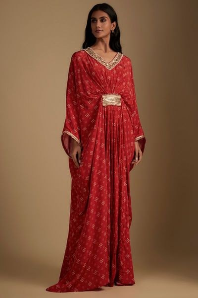 Red printed kaftan
