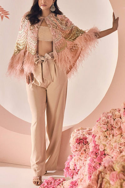 Blush cape and pants set