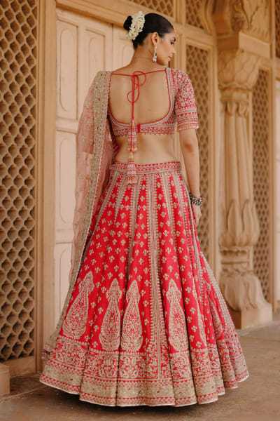 Sheetal Batra Pink dabka-zardozi embroidered lehenga set SHEEAUG26D153088