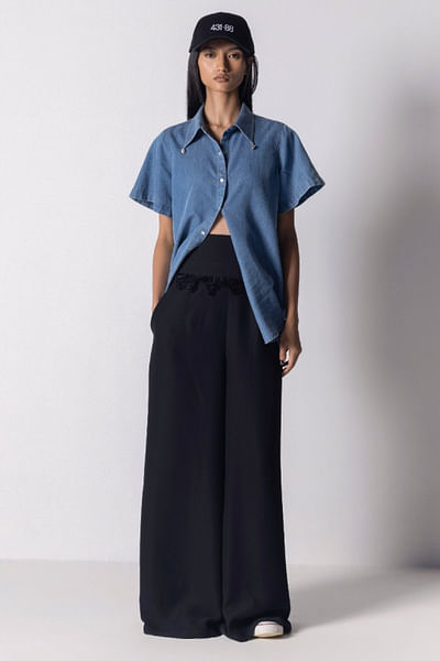 Blue denim relaxed shirt