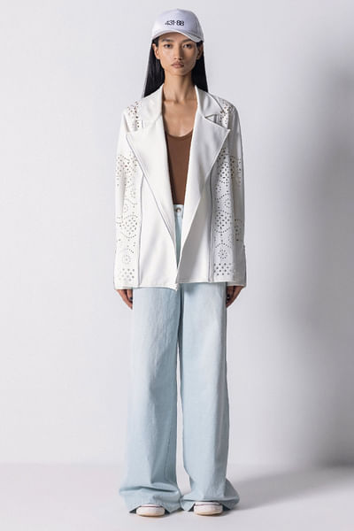 White crepe jacket