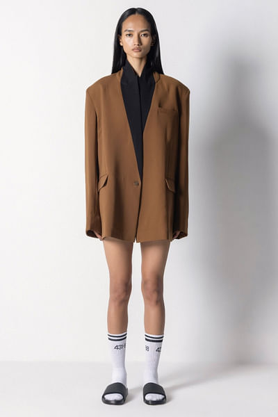 Brown crepe blazer