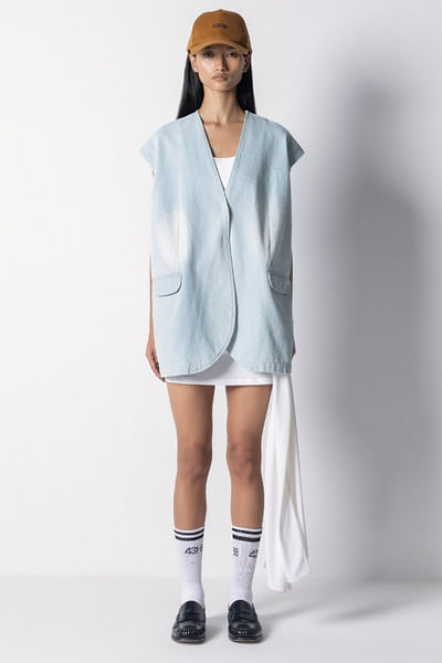 Blue denim waistcoat jacket