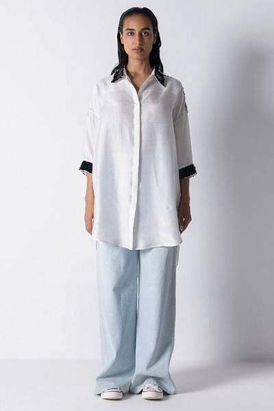 Blue denim loose fit jeans