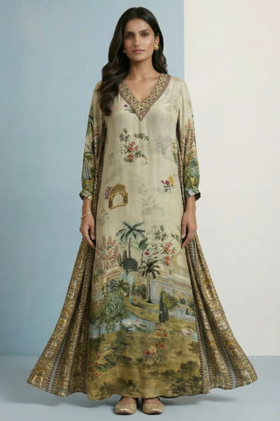 Ivory embroidered dress