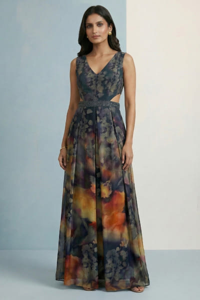 Kalista Midnight blue multicolour jumpsuit KALIAPR26D142805