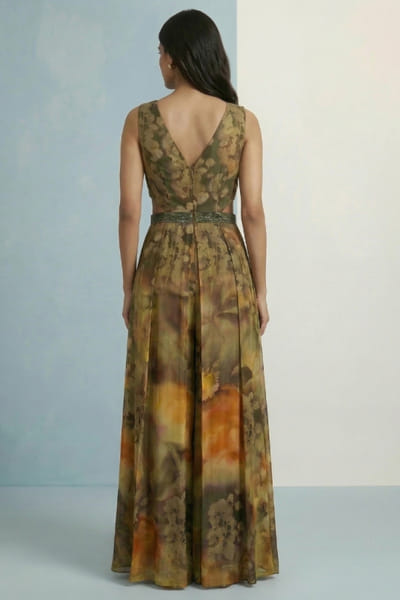 Kalista Olive multicolour floral jumpsuit KALIAPR26D142806