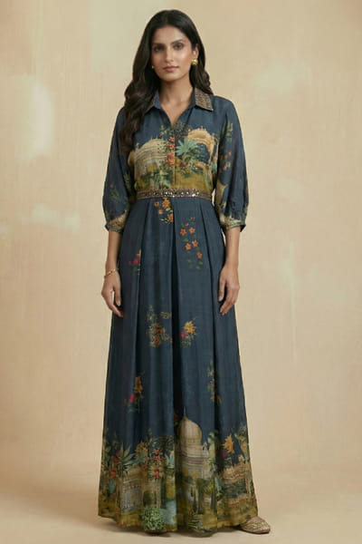 Kalista Prusian blue printed jumpsuit KALIAPR26D142799