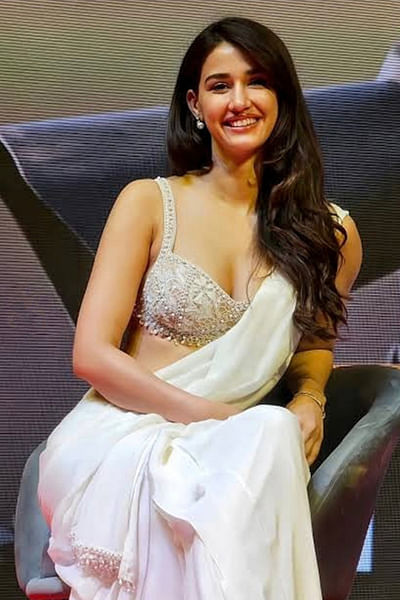 Ivory tasselled pre-draped sari set