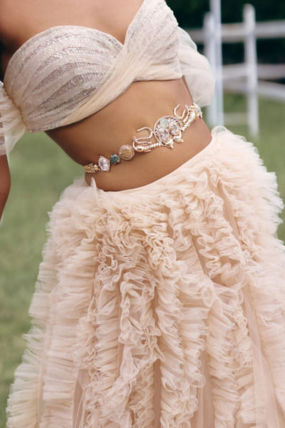 Rose gold embellished belt