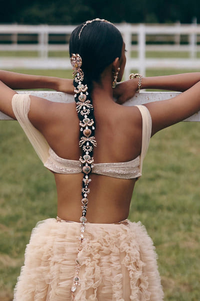 Rose gold pearl embellished hair accessory