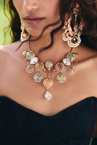 Rose gold embellished necklace