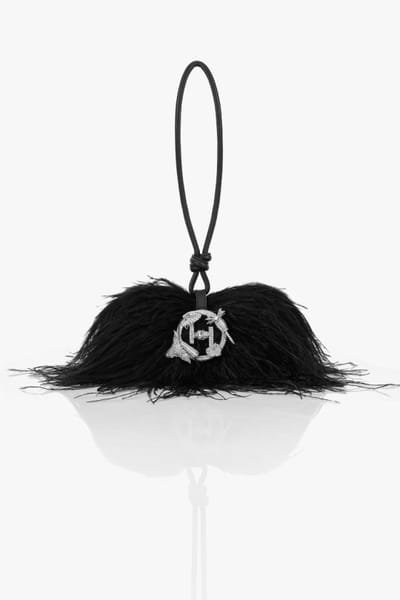 Amazon green feathered midi bag