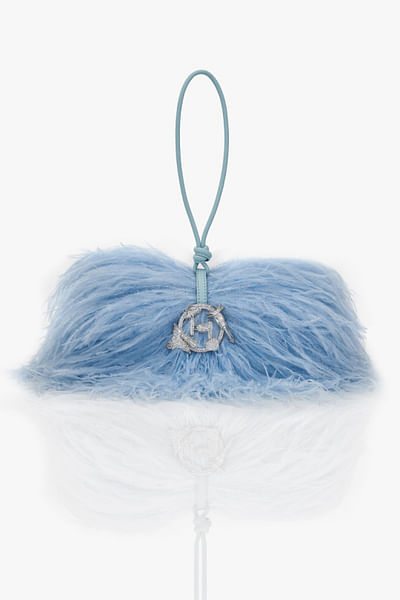 Amazon green feathered midi bag