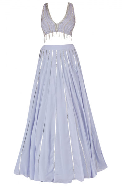 Ohaila Khan Lavender embroidered lehenga set OHKBR181917B