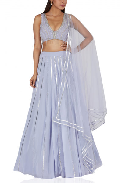 Ohaila Khan Lavender embroidered lehenga set OHKBR181917B