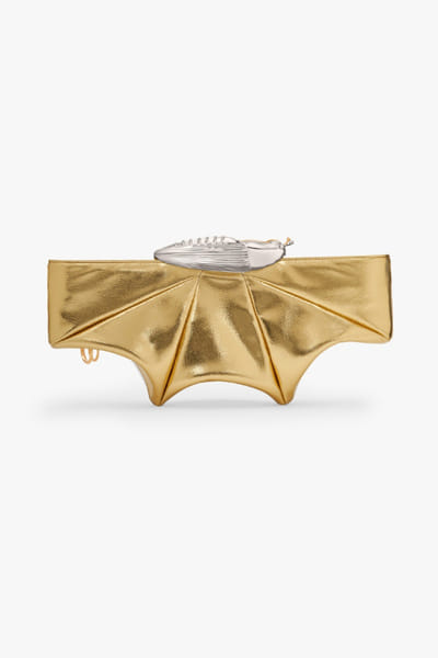 Outhouse Champagne dusk and silver sculpted clutch OUTHJUN26D246651