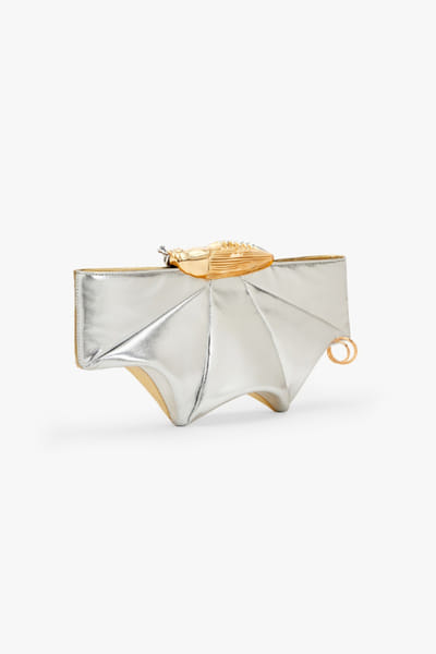 Outhouse Champagne dusk and silver sculpted clutch OUTHJUN26D246651