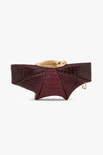 Outhouse Silver and crimson sculpted clutch OUTHJUN26D246648