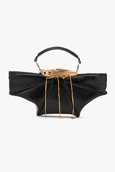 Outhouse Black and gold sculpted clutch OUTHJUN26D246655