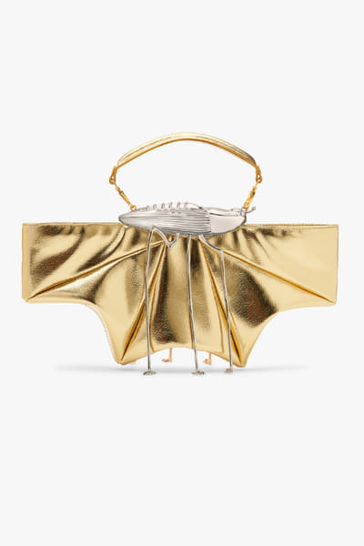 Outhouse Champagne and silver sculpted clutch OUTHJUN26D246654
