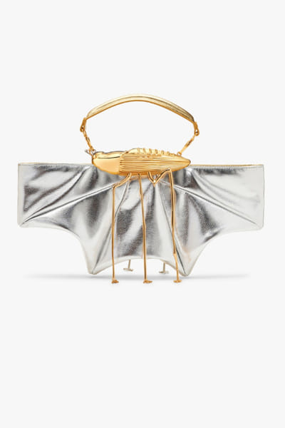 Outhouse Champagne and silver sculpted clutch OUTHJUN26D246654