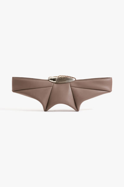 Outhouse Taupe and silver sculpted clutch OUTHJUN26D246652