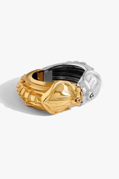 Outhouse Gold and silver sculpted handcuff OUTHJUN26D146287